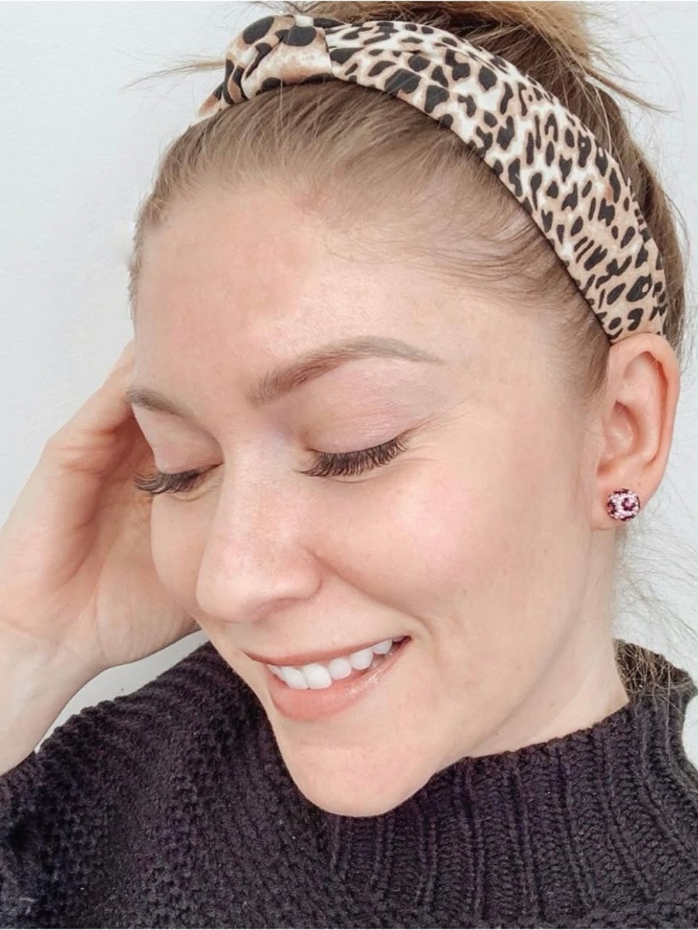 New Hillberg and berk 10mm honey Leopard sparkle ball earrings